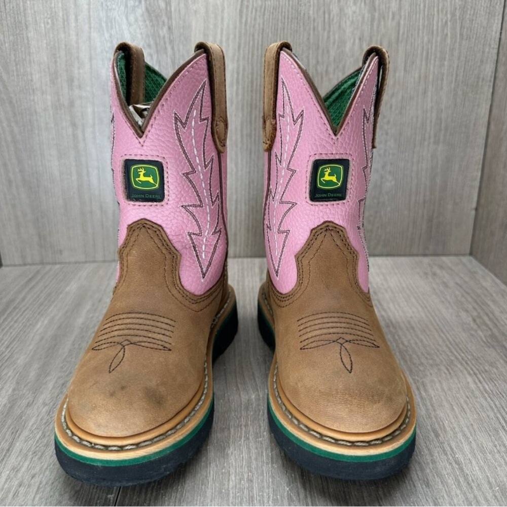 John Deere Pink and Brown Kids Boots